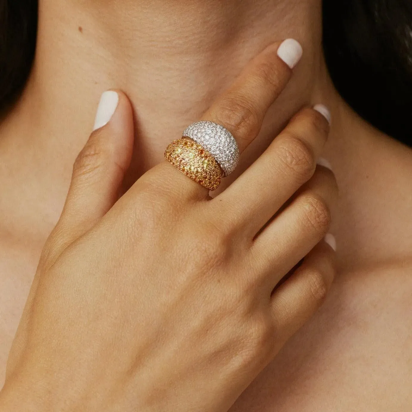 Ombré Sunburst Cocktail Ring