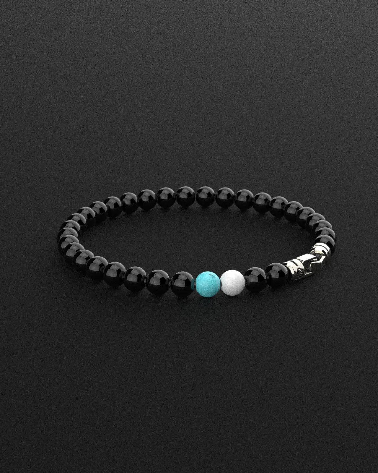 Onyx   Turquoise   Tridacna Bracelet 6mm | VERTEX