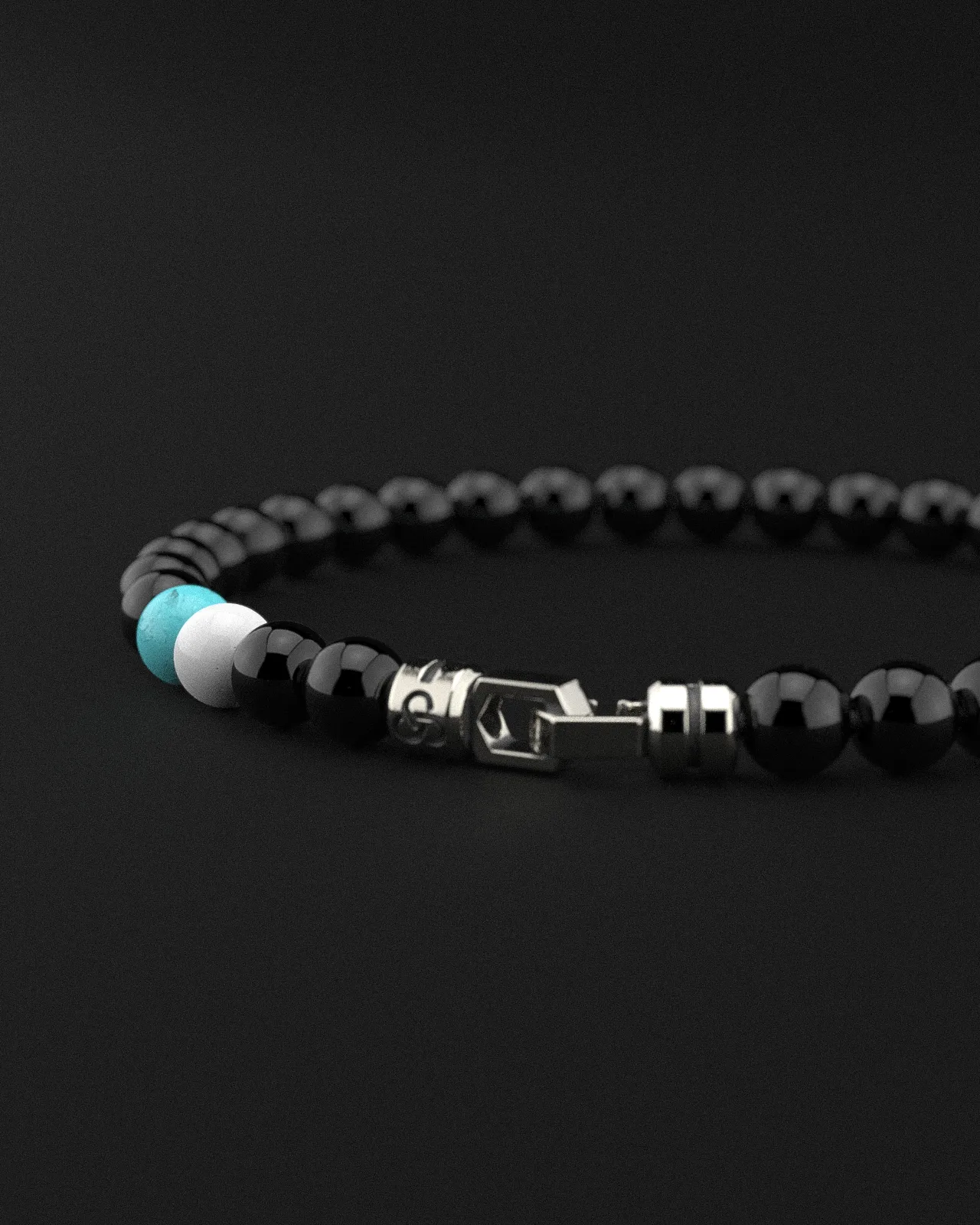 Onyx   Turquoise   Tridacna Bracelet 6mm | VERTEX