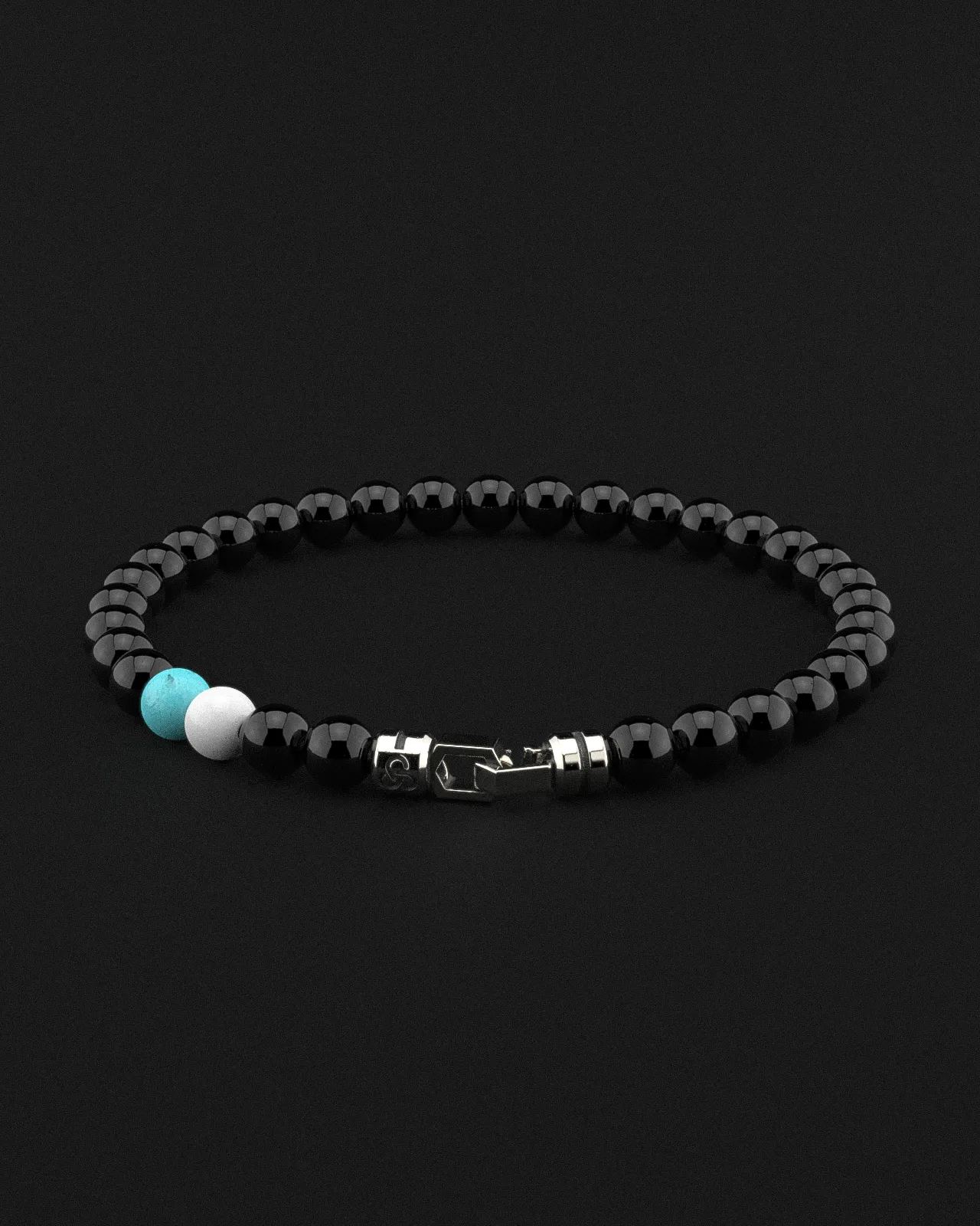 Onyx   Turquoise   Tridacna Bracelet 6mm | VERTEX