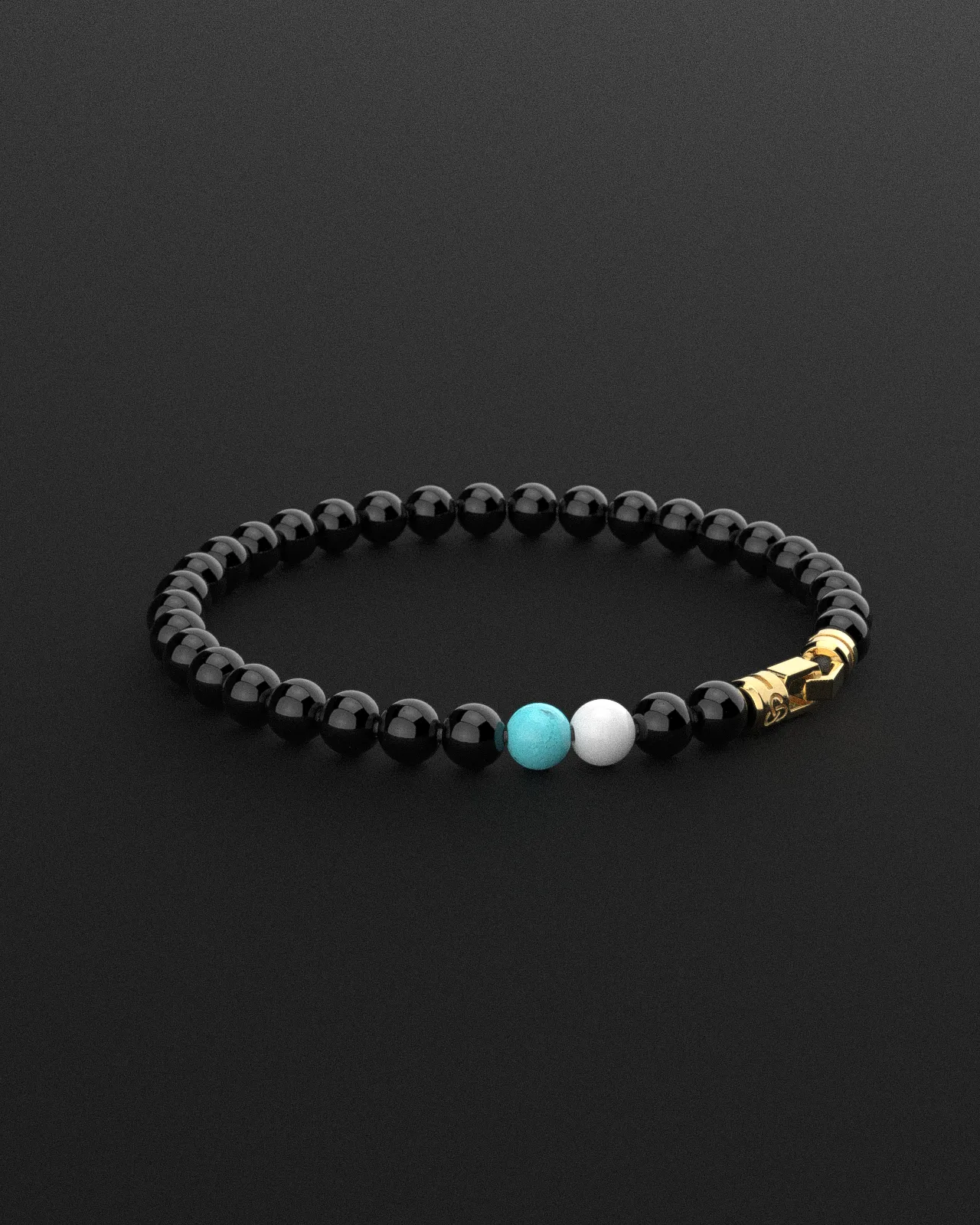 Onyx   Turquoise   Tridacna Bracelet 6mm | VERTEX
