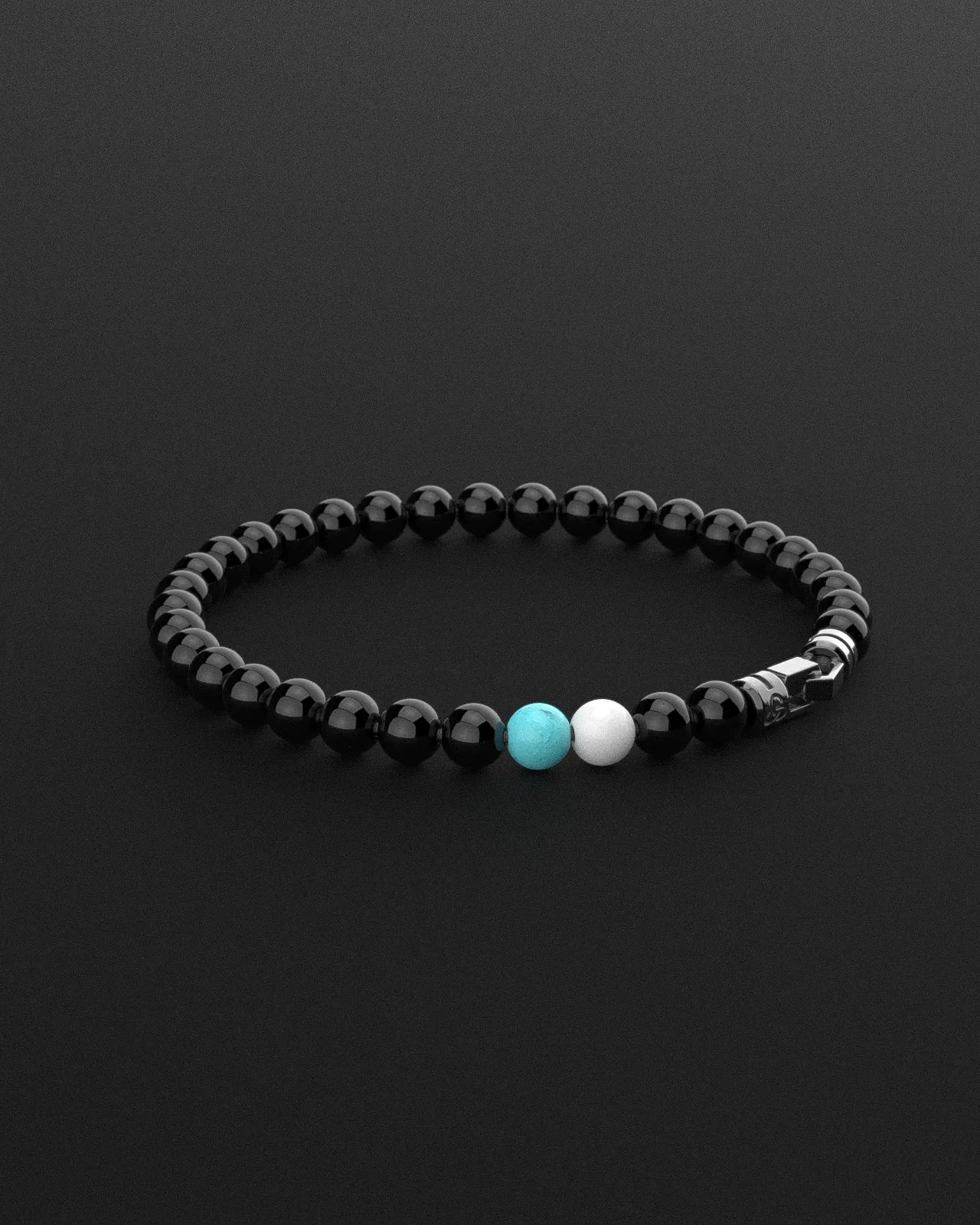 Onyx   Turquoise   Tridacna Bracelet 6mm | VERTEX