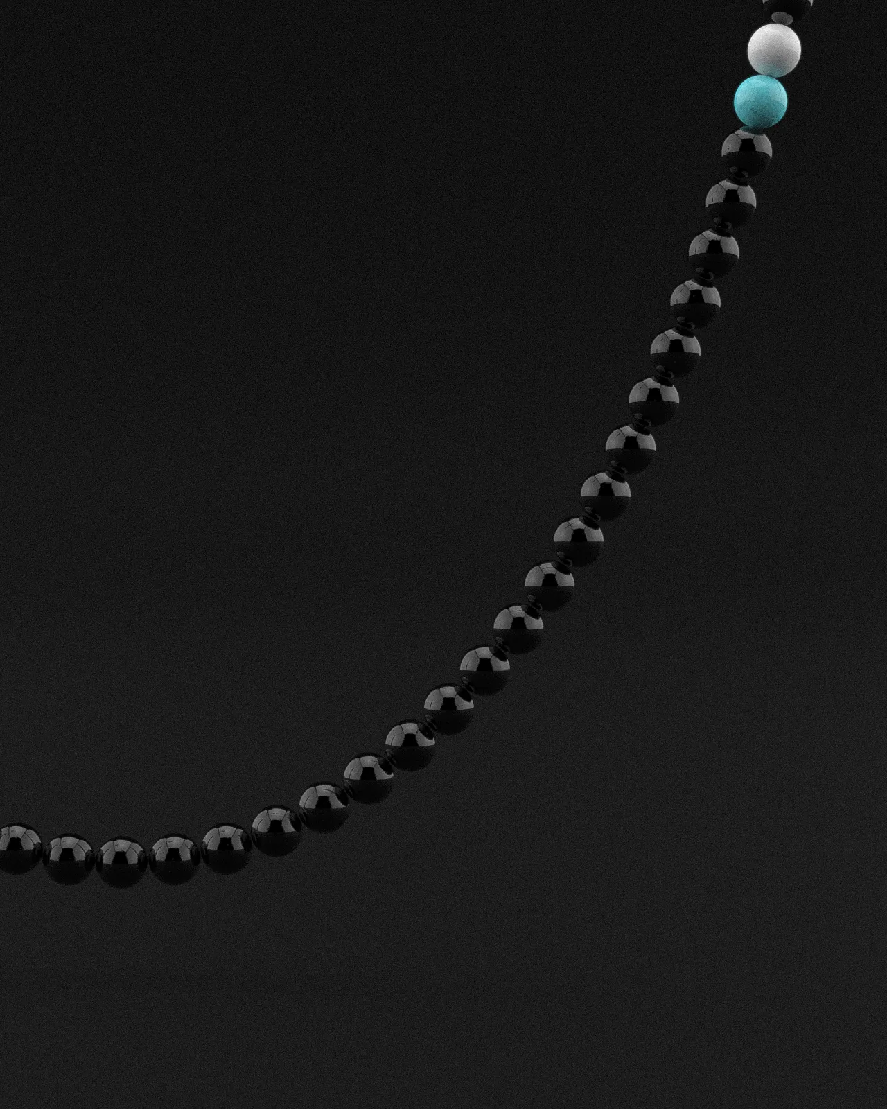 Onyx   Turquoise   Tridacna Necklace 6mm | Vertex