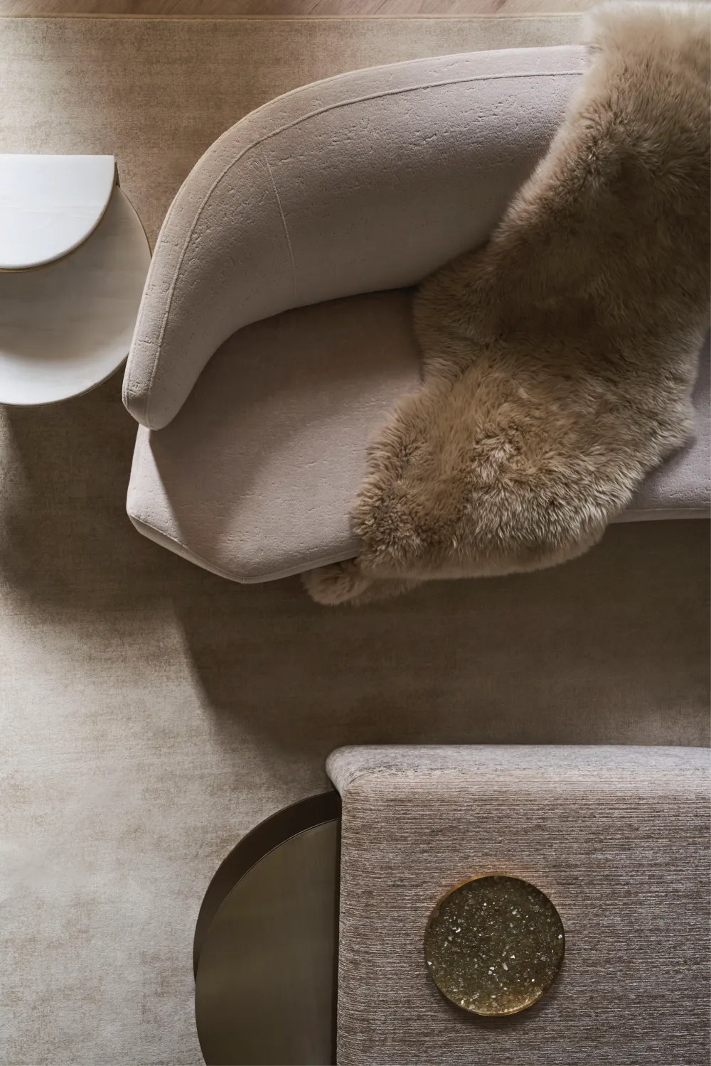 (Open Box) Gold Semi-Circle Cocktail Table | Caracole All Together