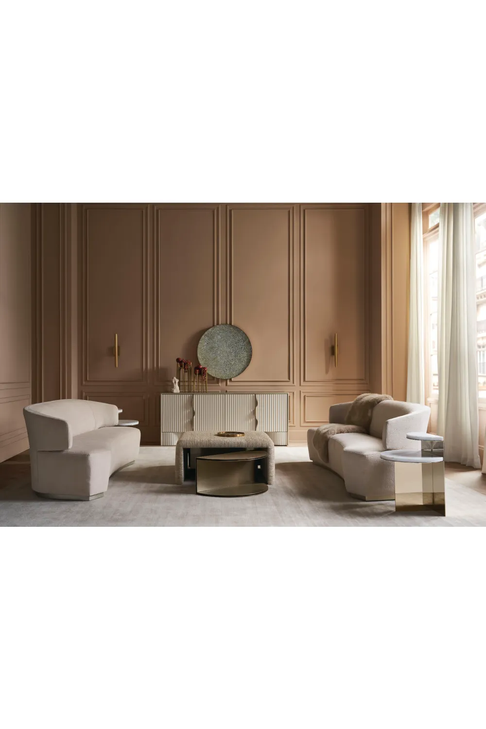 (Open Box) Gold Semi-Circle Cocktail Table | Caracole All Together