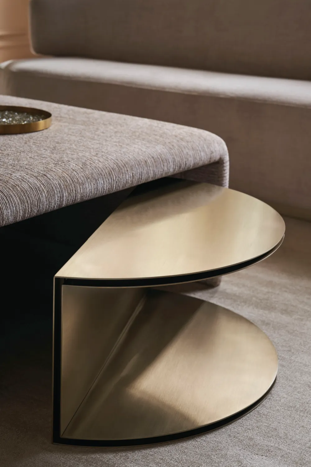 (Open Box) Gold Semi-Circle Cocktail Table | Caracole All Together