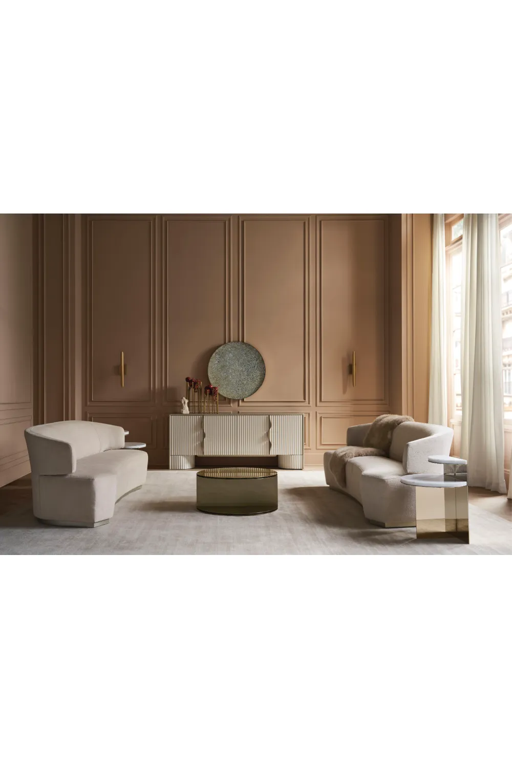 (Open Box) Gold Semi-Circle Cocktail Table | Caracole All Together