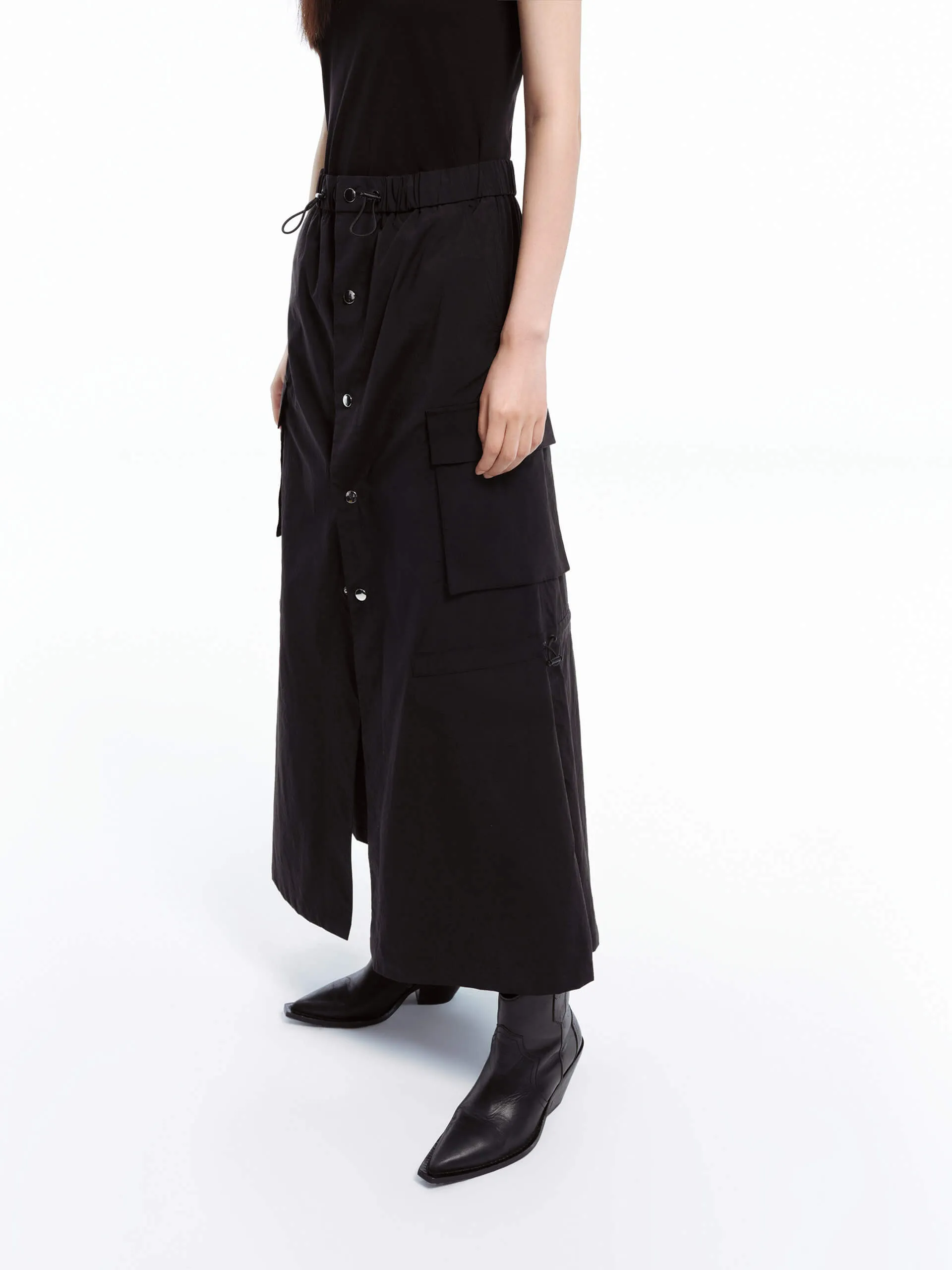 Paneled Drawstring Waist Dress