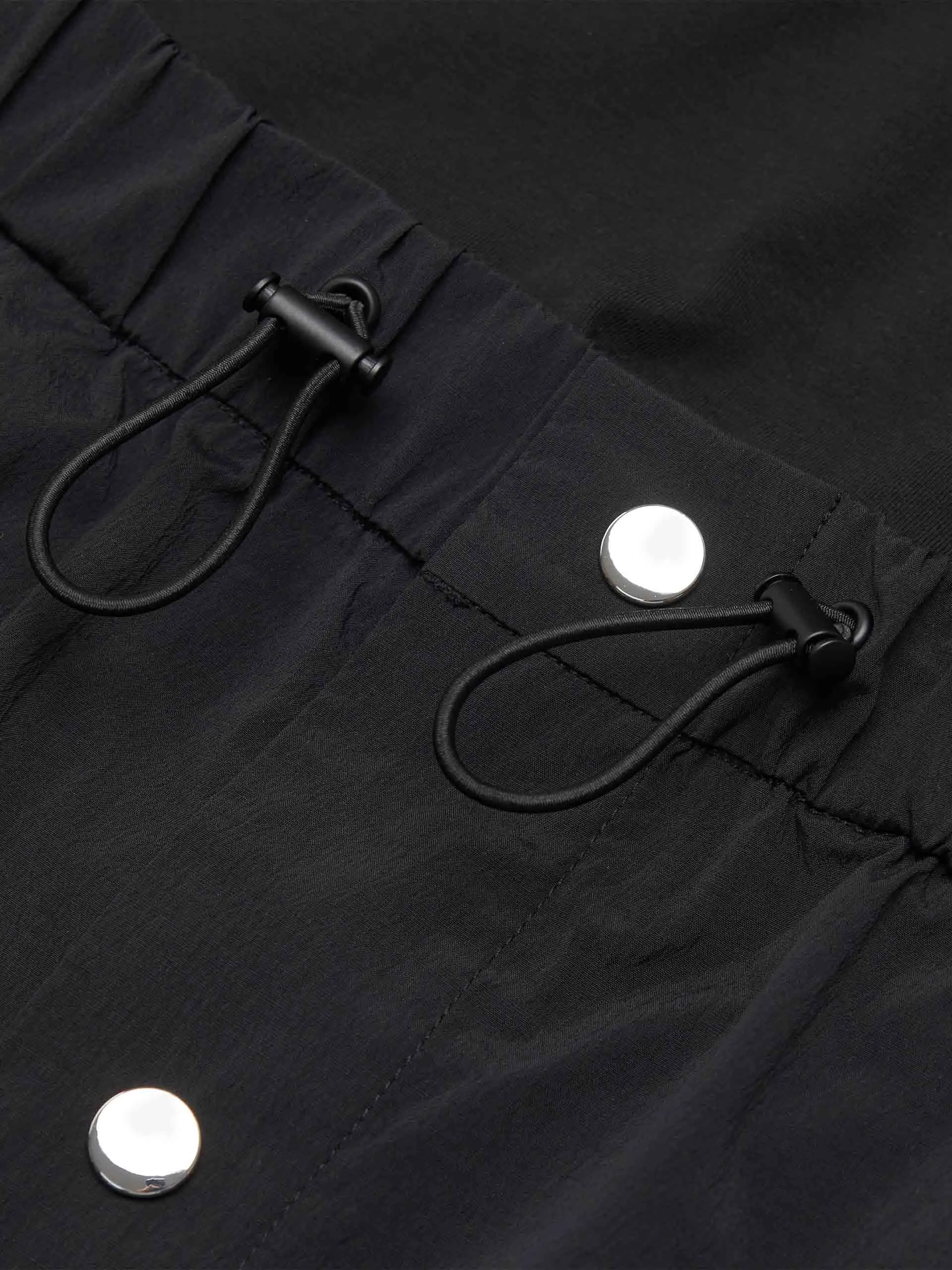 Paneled Drawstring Waist Dress