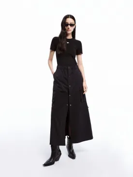 Paneled Drawstring Waist Dress