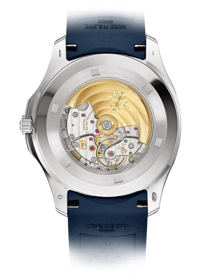 Luxury Patek Philippe Aquanaut White Gold Watch with Blue Embossed Dial, Ref#5168G-001