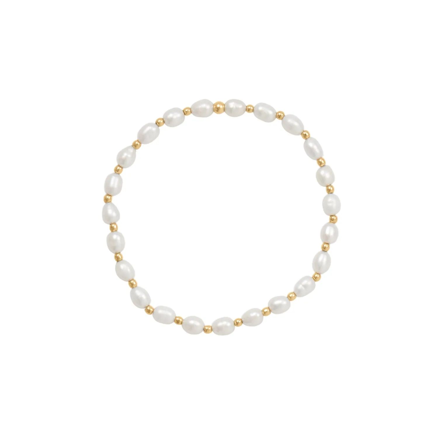 Pearl and Gold Beaded Bracelet