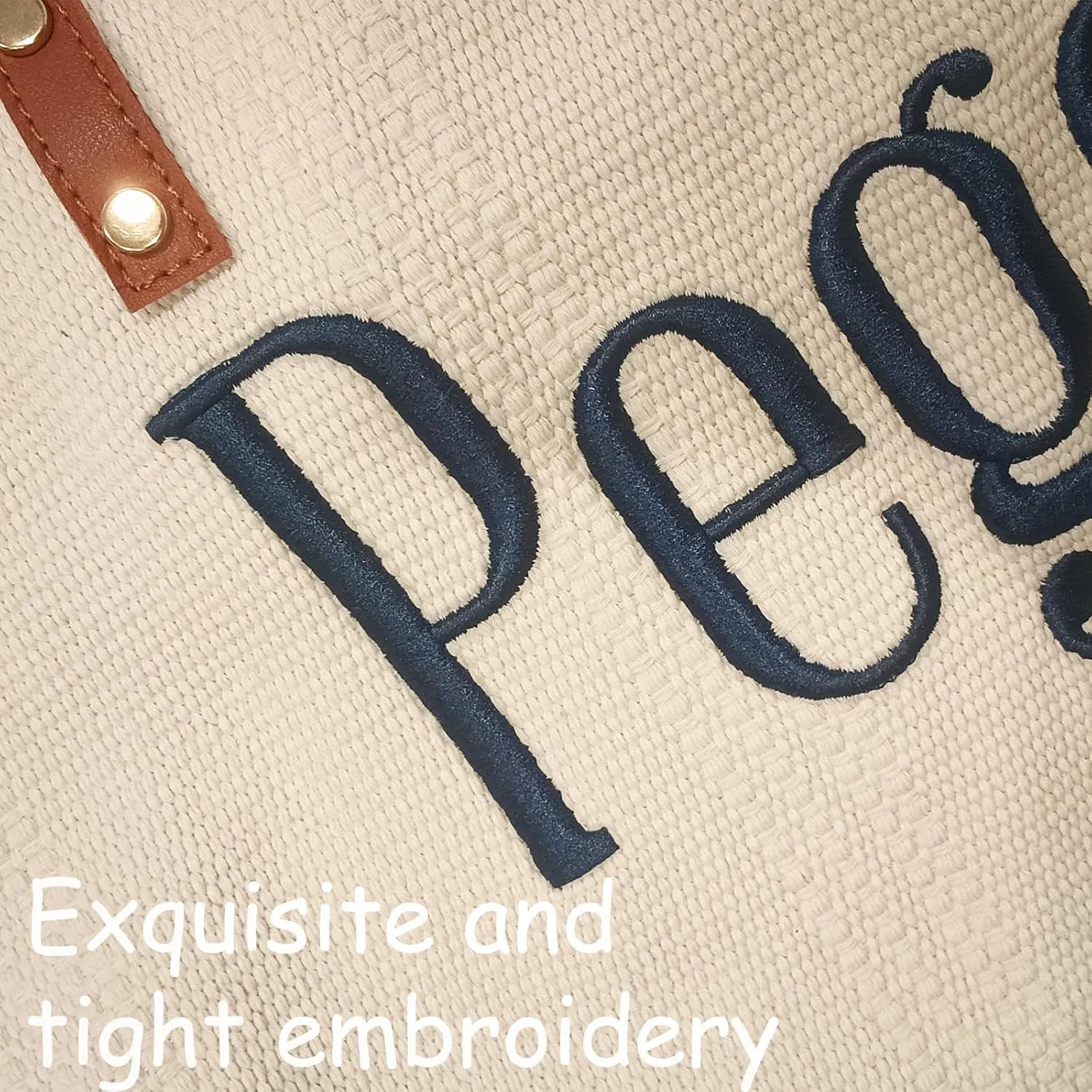 Personalized Embroidered Bridesmaid Tote Bag, Custom Large Women Vaction Travel