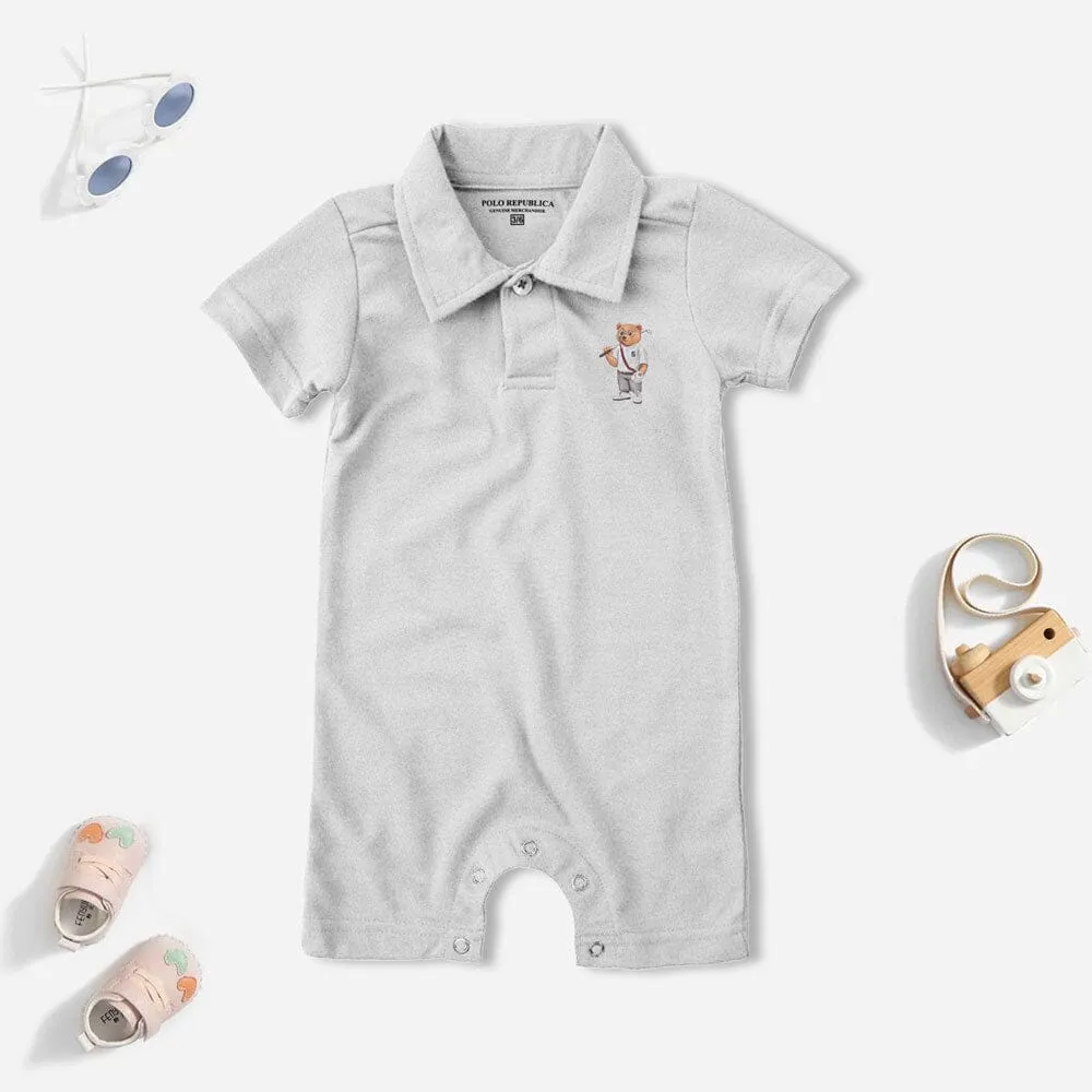 Polo Republica Bear 5 Printed Design Short Sleeve Baby Romper