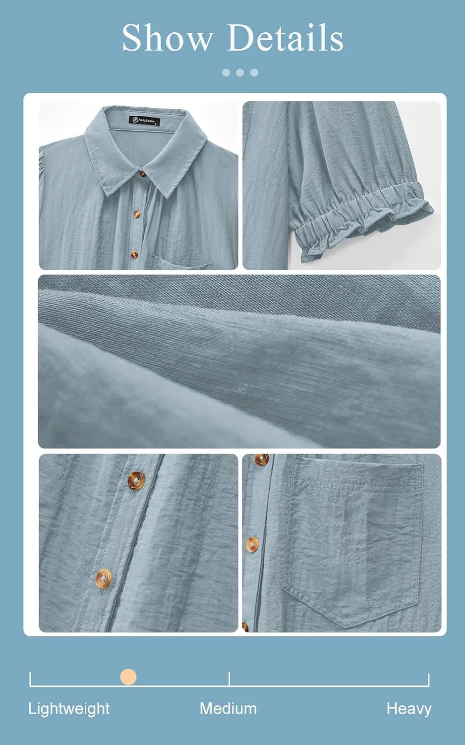 PRETTYGARDEN Womens Summer Short Sleeve Button Down Shirts V Neck Collared Casual Blouse Tops with Pockets