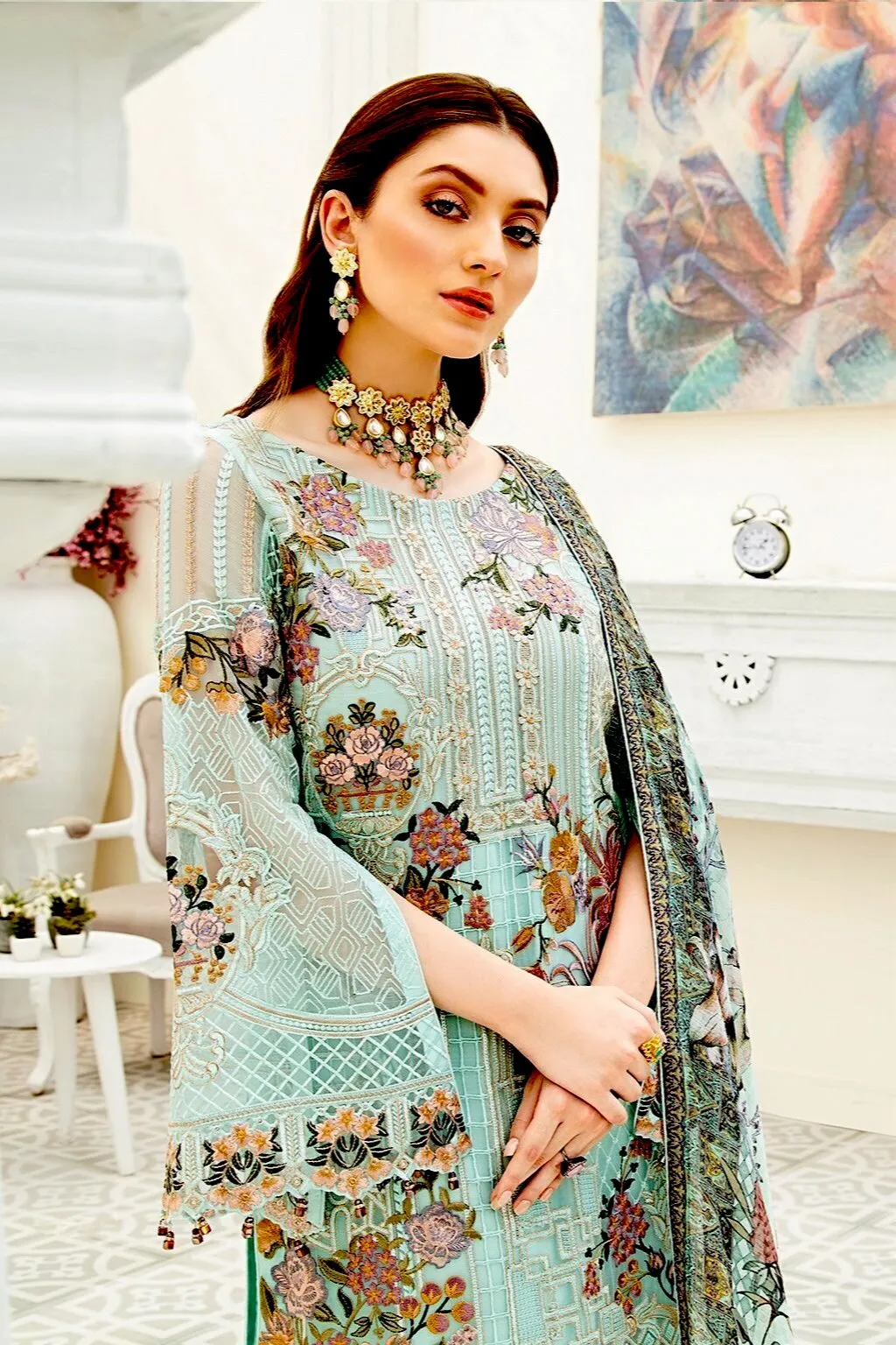 Ramsha Chevron Chiffon Collection 2020 – F-1908