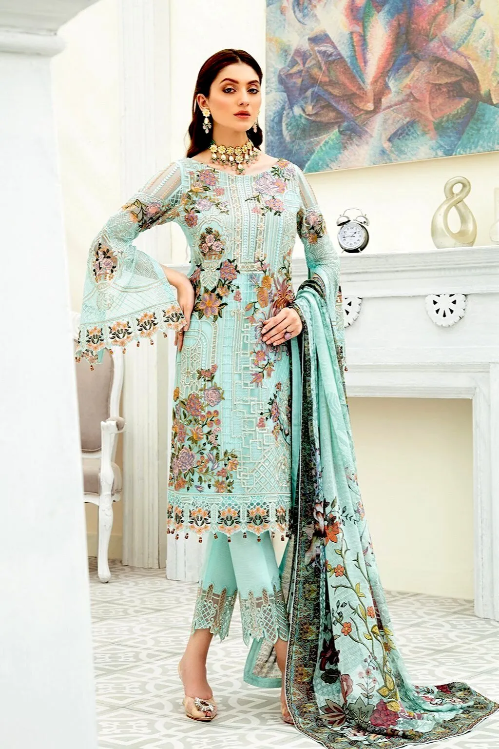 Ramsha Chevron Chiffon Collection 2020 – F-1908