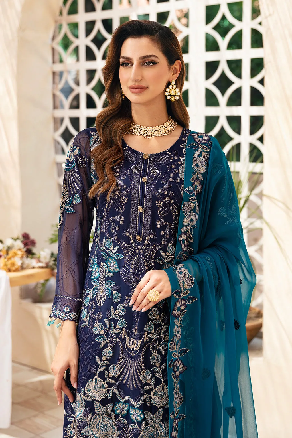 Ramsha Chevron Chiffon Formals – A-903