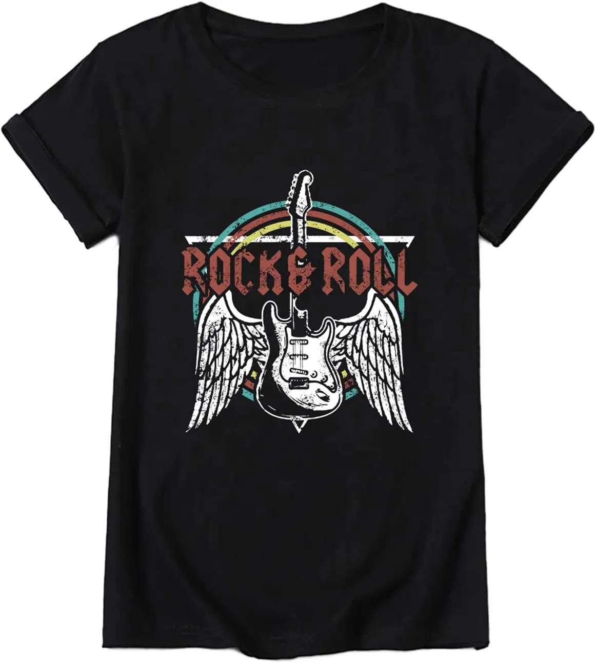 Rock and Roll T Shirts for Women Vintage Graphic Tees Band Tshirts Shirt Funny Country Music Retro Casual Short Sleeve Tops