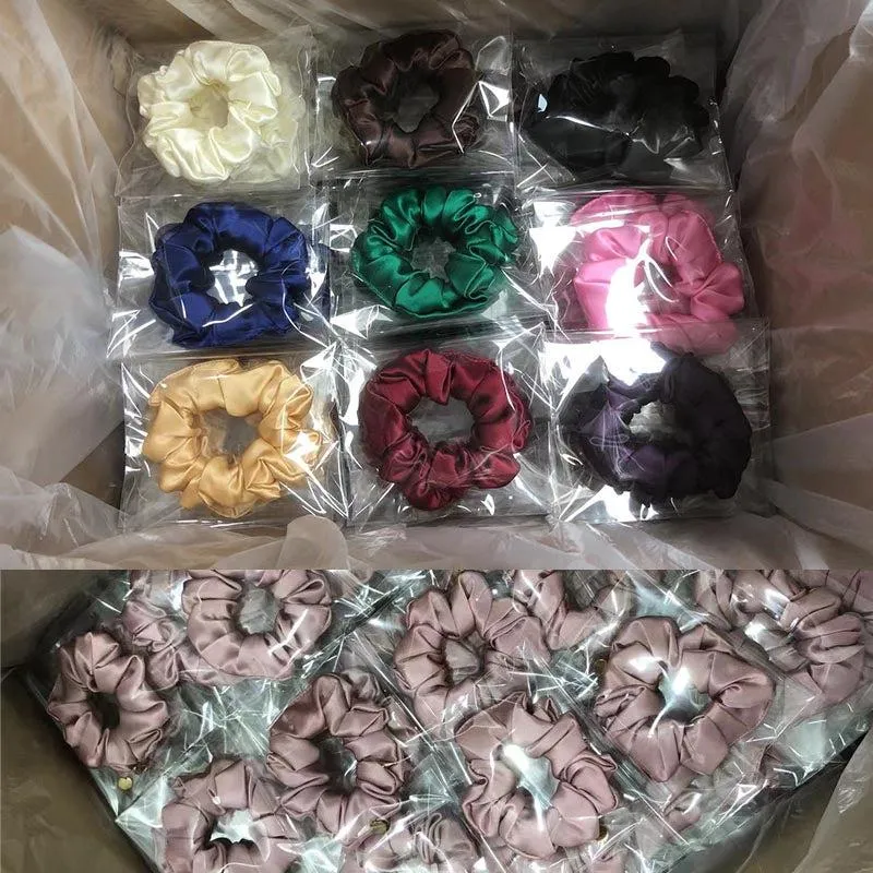 Rose Gold silk scrunchies medium