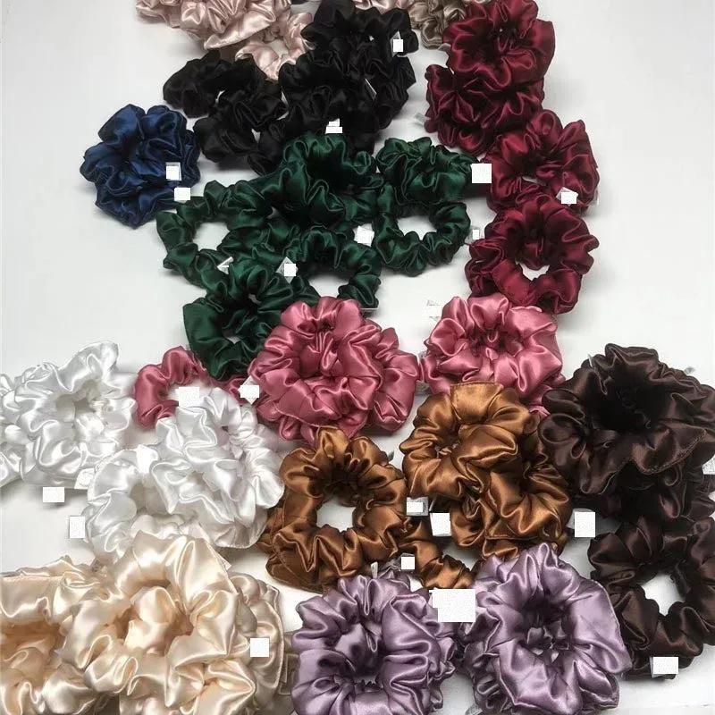 Rose Gold silk scrunchies medium