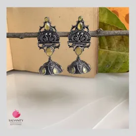 Salvanity German Silver Peacock Dome Jhumki