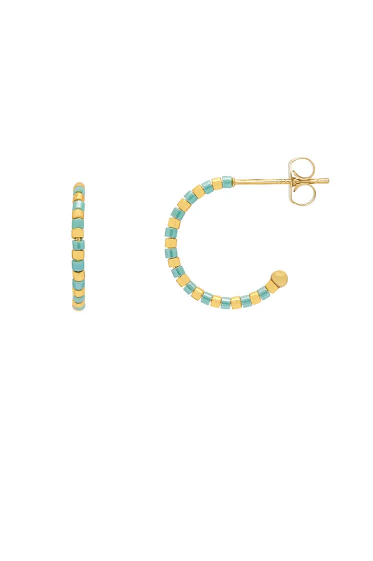 Seashore Beaded Hoop Earrings