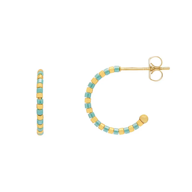 Seashore Beaded Hoop Earrings