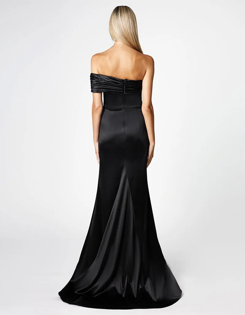 SERENITY OFF SHOULDER ONE SLEEVE MAXI BL66D14L