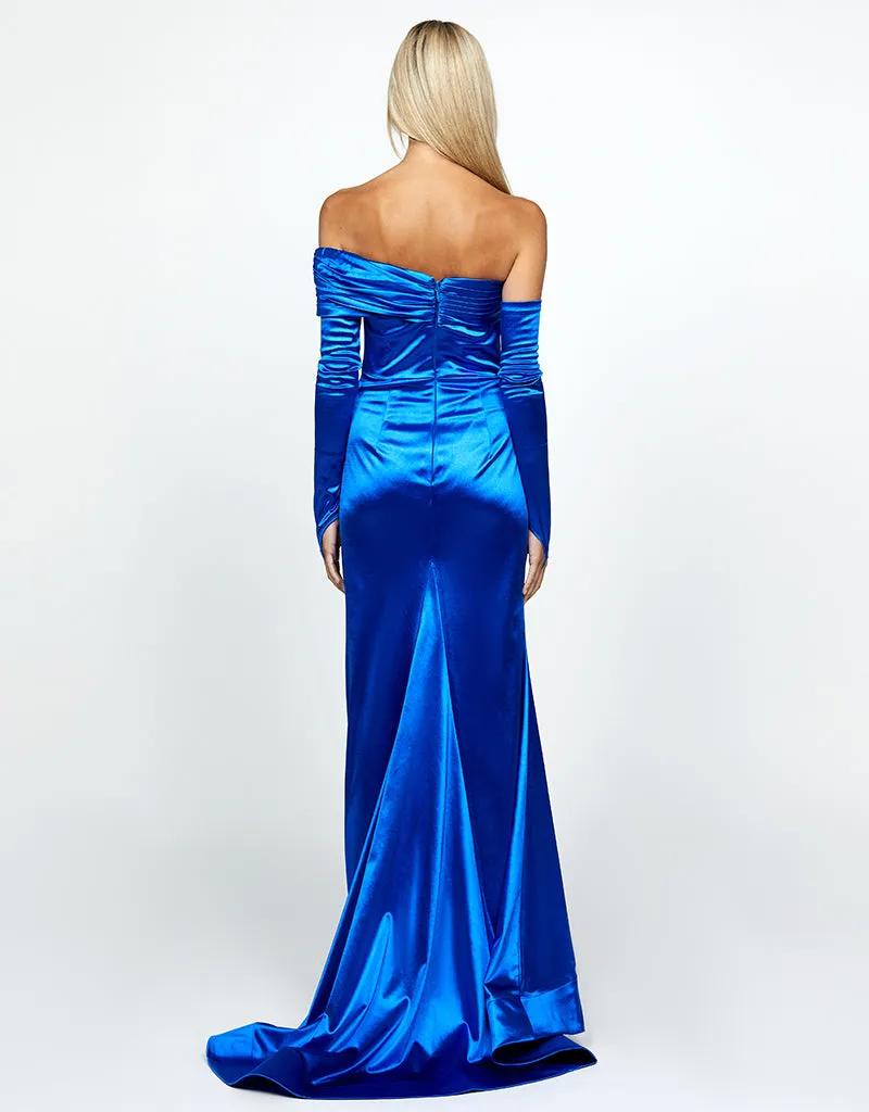 SERENITY OFF SHOULDER ONE SLEEVE MAXI BL66D14L