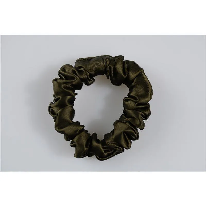 Silk Scrunchies Classic Army Green
