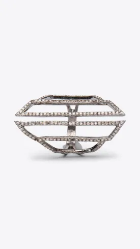 Sterling Oxidized Silver and Diamond Jodi Ring