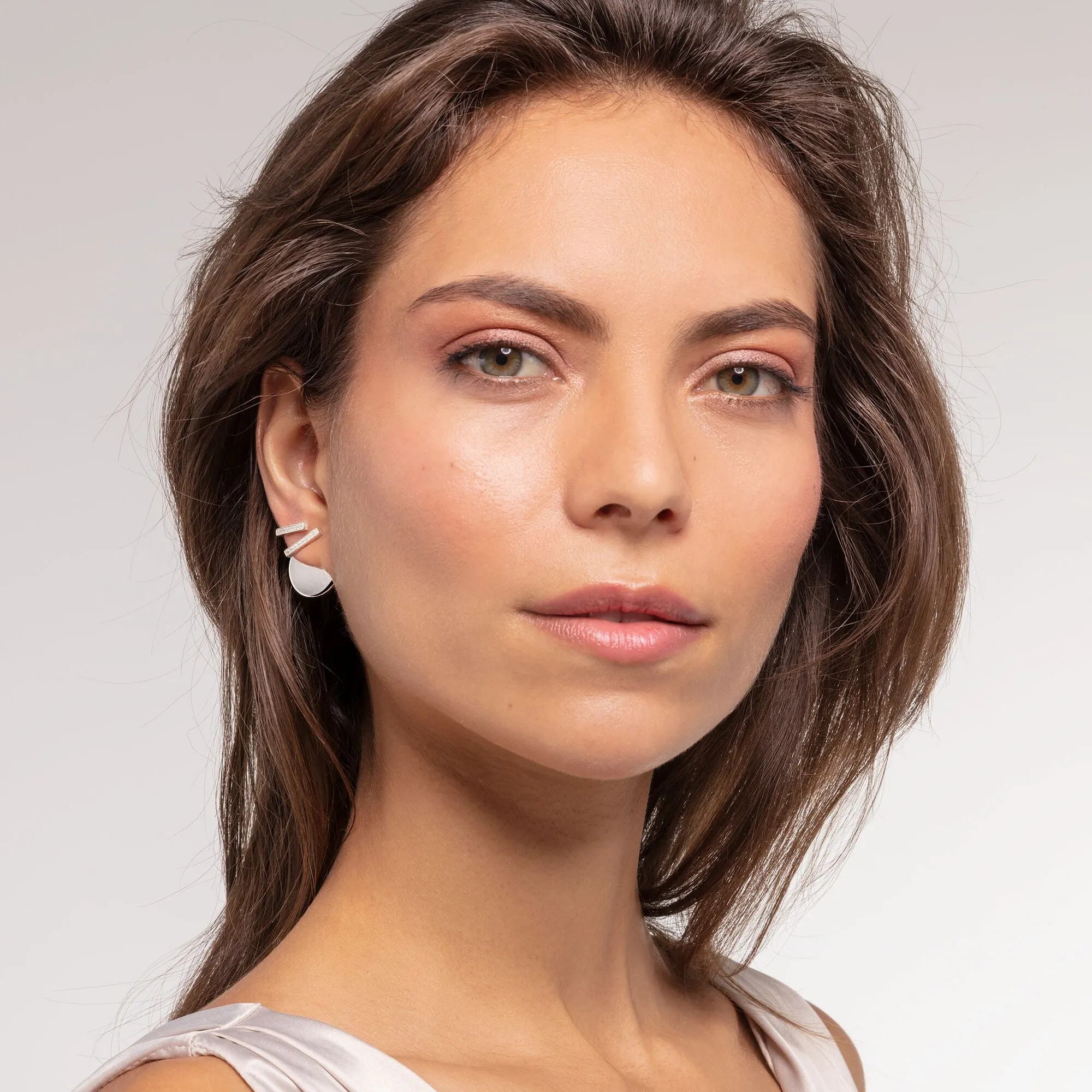 STERLING SILVER TOGETHER TWO WAY STUD EARRINGS