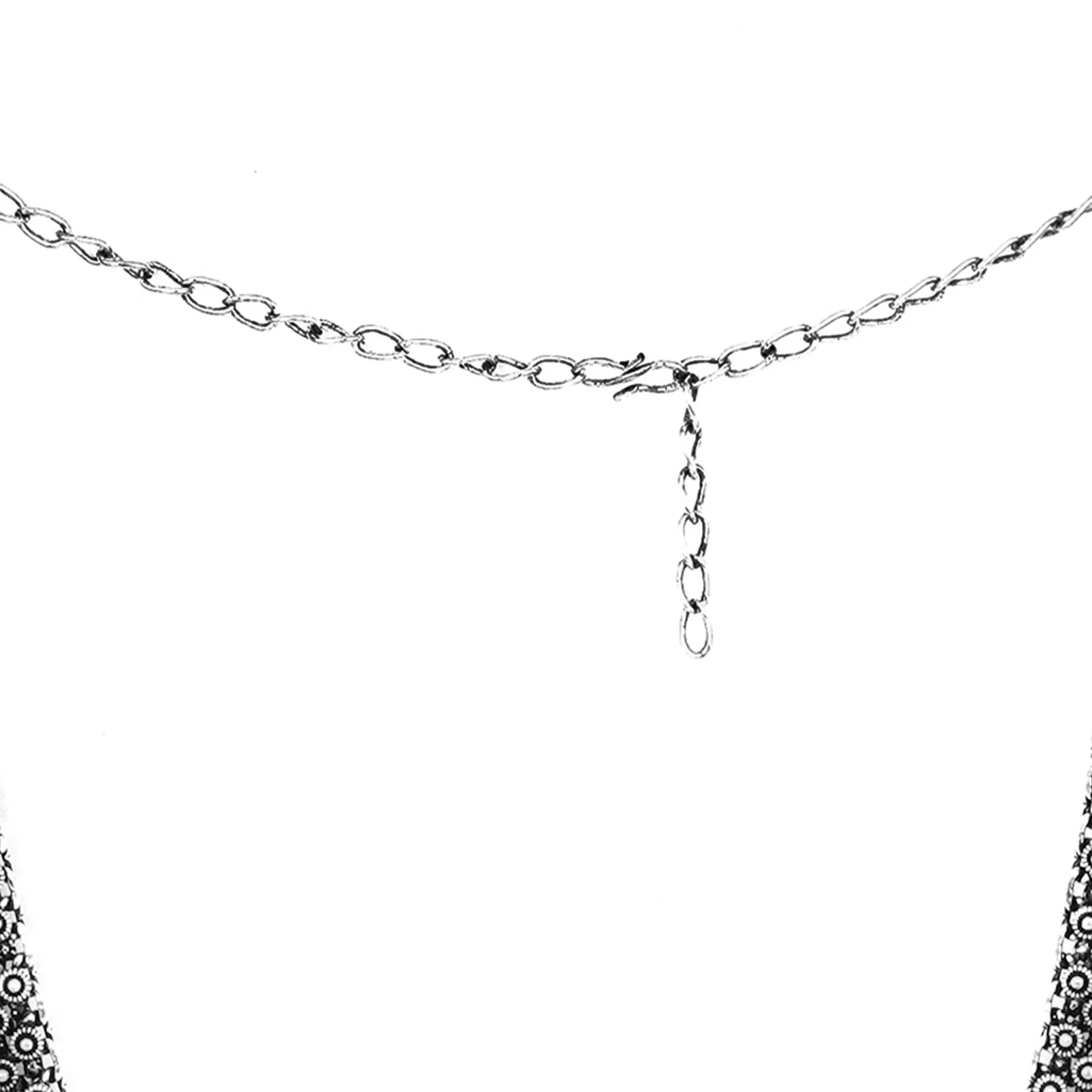 Teejh Anwita Long Silver Oxidised Necklace
