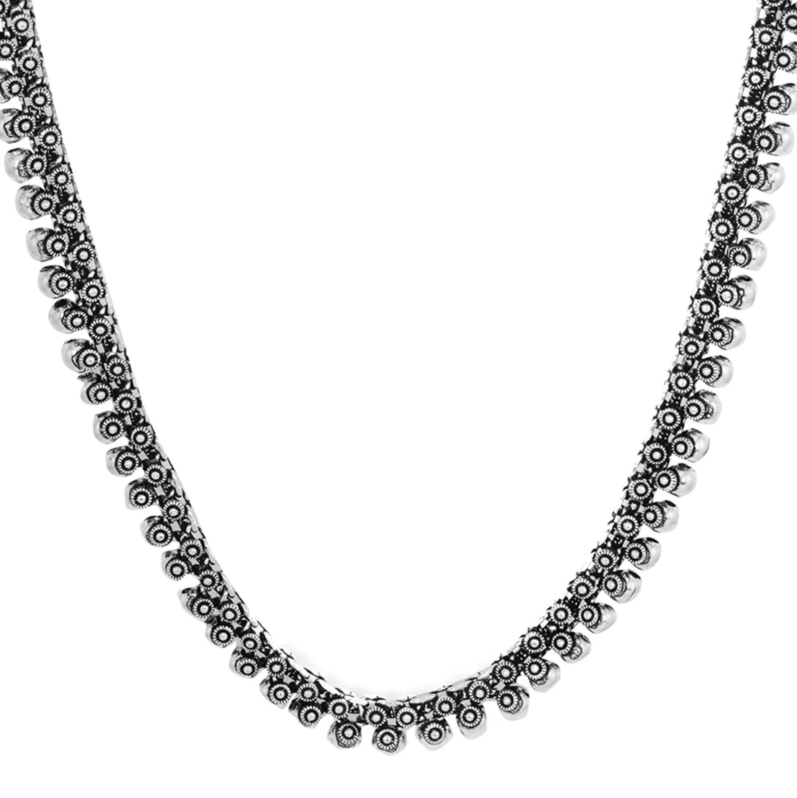 Teejh Anwita Long Silver Oxidised Necklace