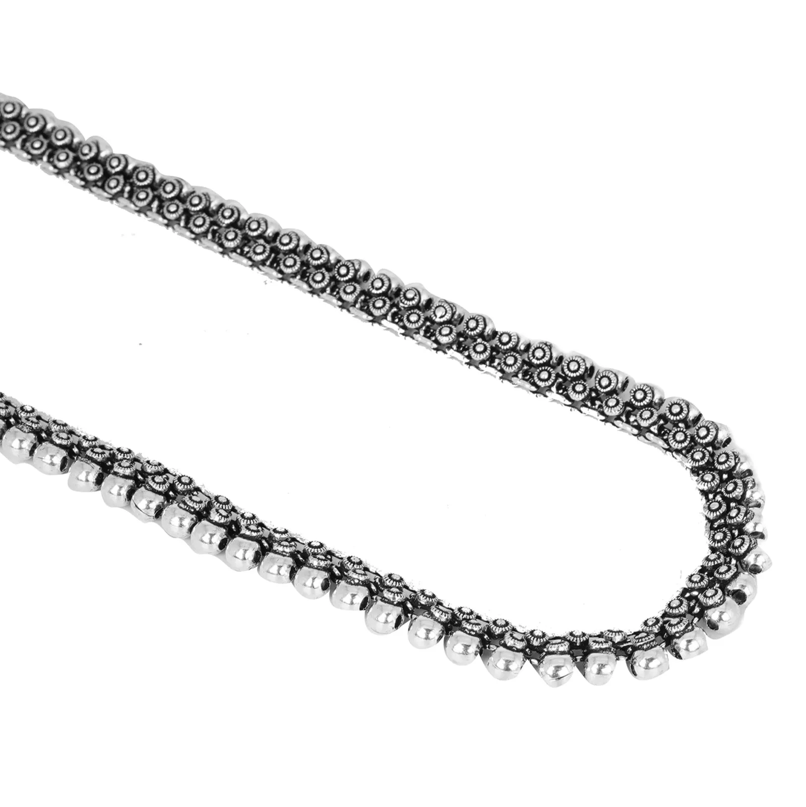 Teejh Anwita Long Silver Oxidised Necklace