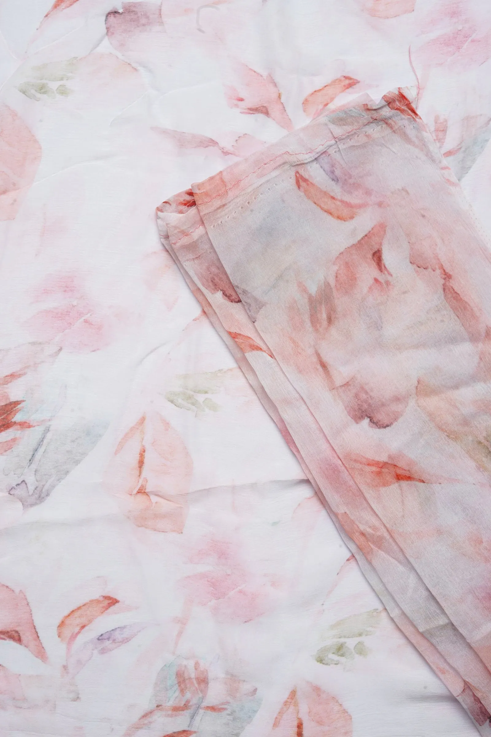 Teejh Autumn Blossom Digital Print Chiffon Saree