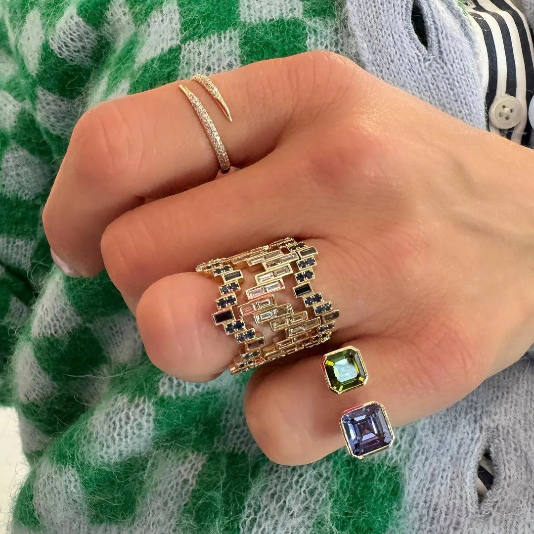 Toi et Moi Fern Gemstone Ring