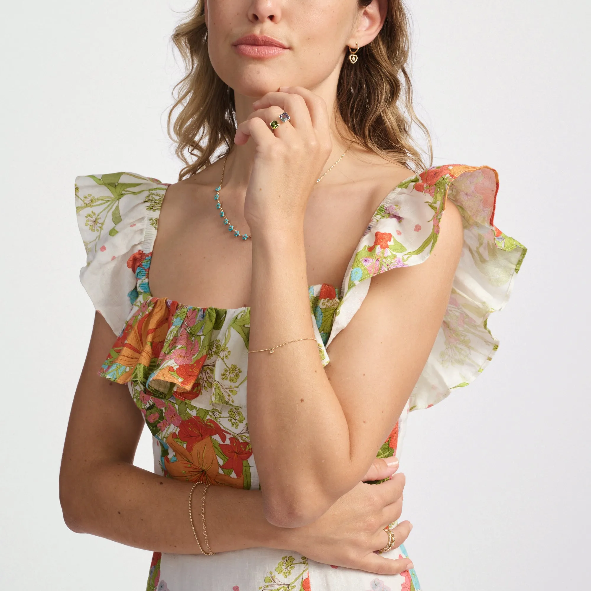 Toi et Moi Fern Gemstone Ring