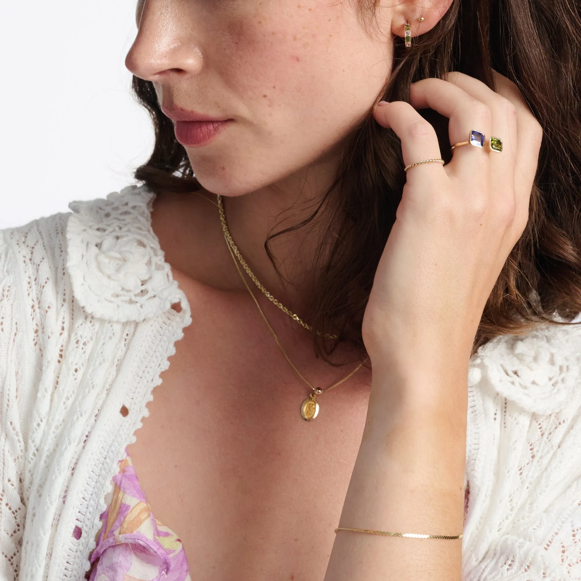 Toi et Moi Fern Gemstone Ring