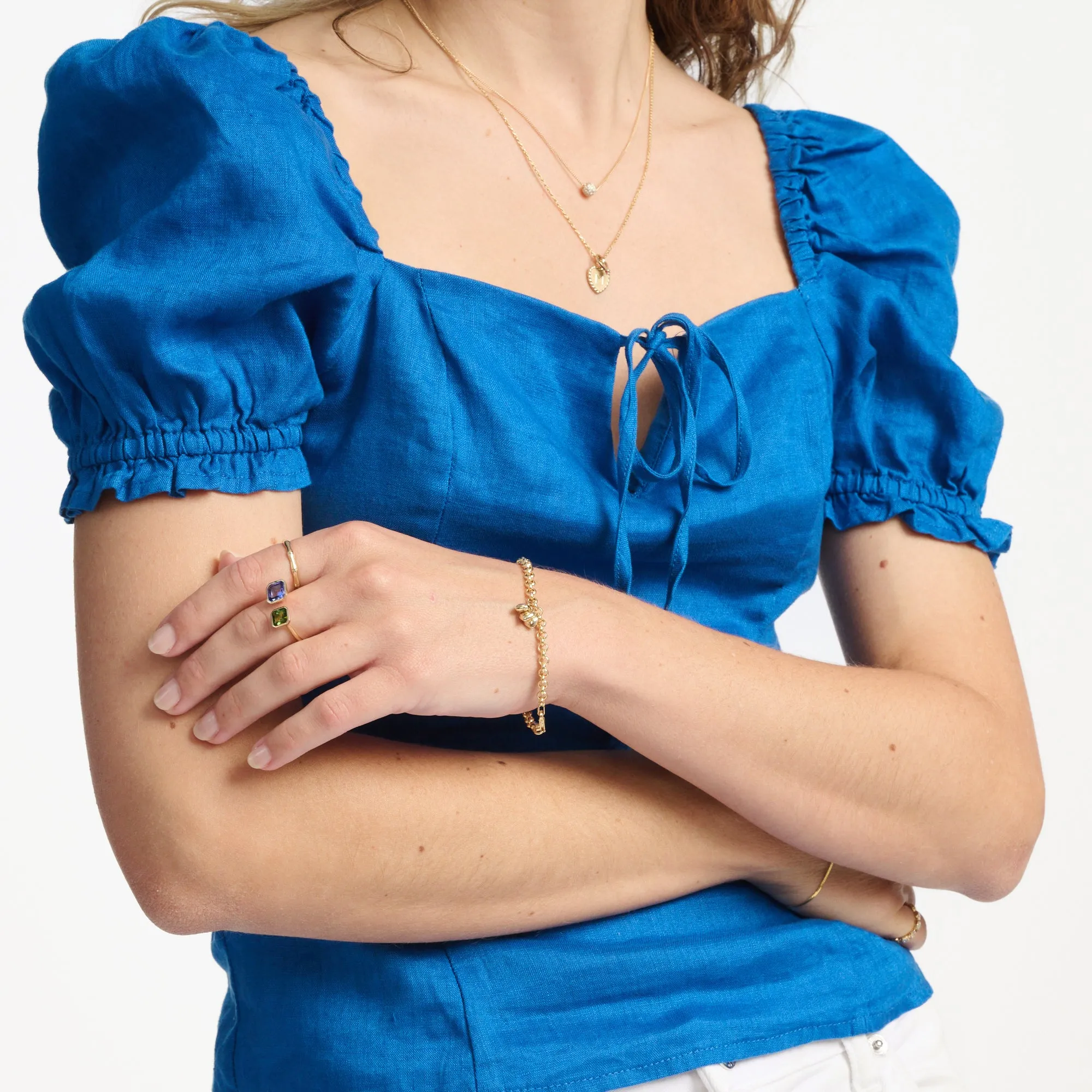 Toi et Moi Fern Gemstone Ring