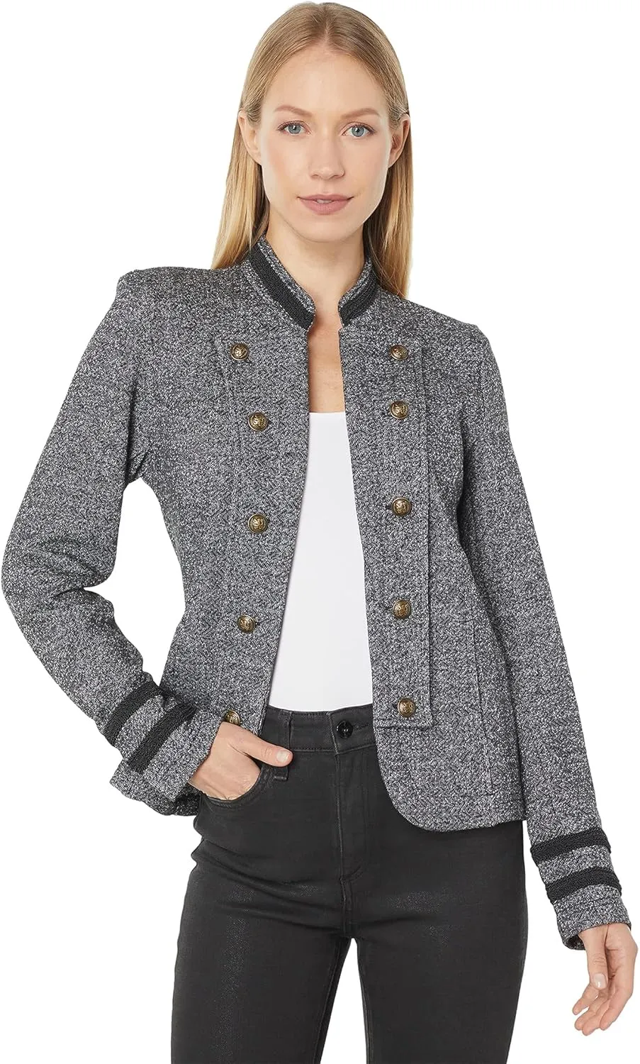 Tommy Hilfiger Band Jacket Marled Black Multi MD (US 8-10)