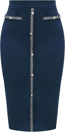 Women's Bodycon Pencil Skirt High Waist Stretchy Knee Length Office Work Skirts