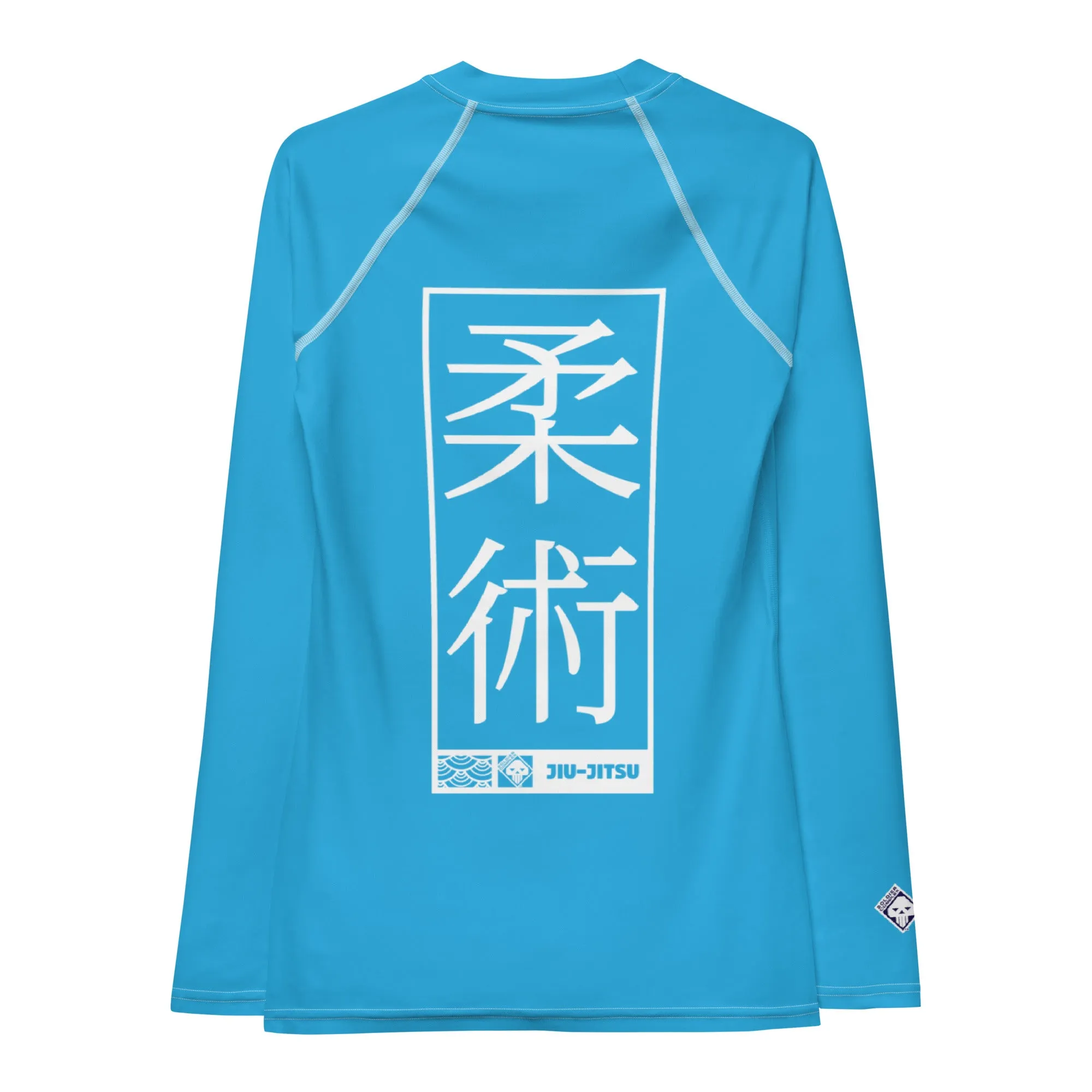 Womens Long Sleeve BJJ Rash Guard - Jiu-Jitsu 005 - Cyan