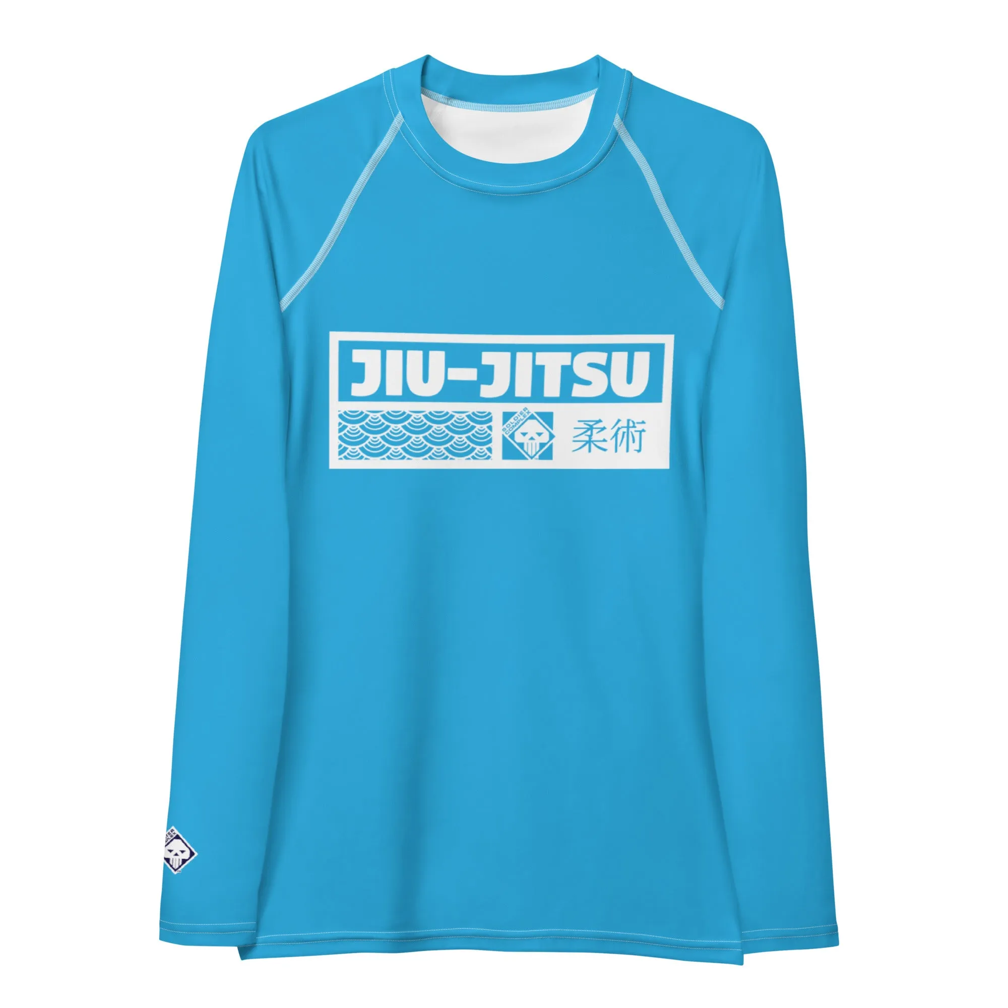 Womens Long Sleeve BJJ Rash Guard - Jiu-Jitsu 005 - Cyan