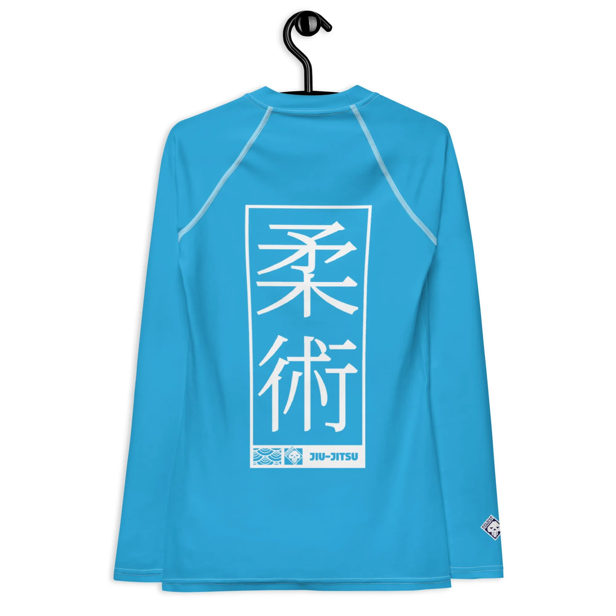 Womens Long Sleeve BJJ Rash Guard - Jiu-Jitsu 005 - Cyan