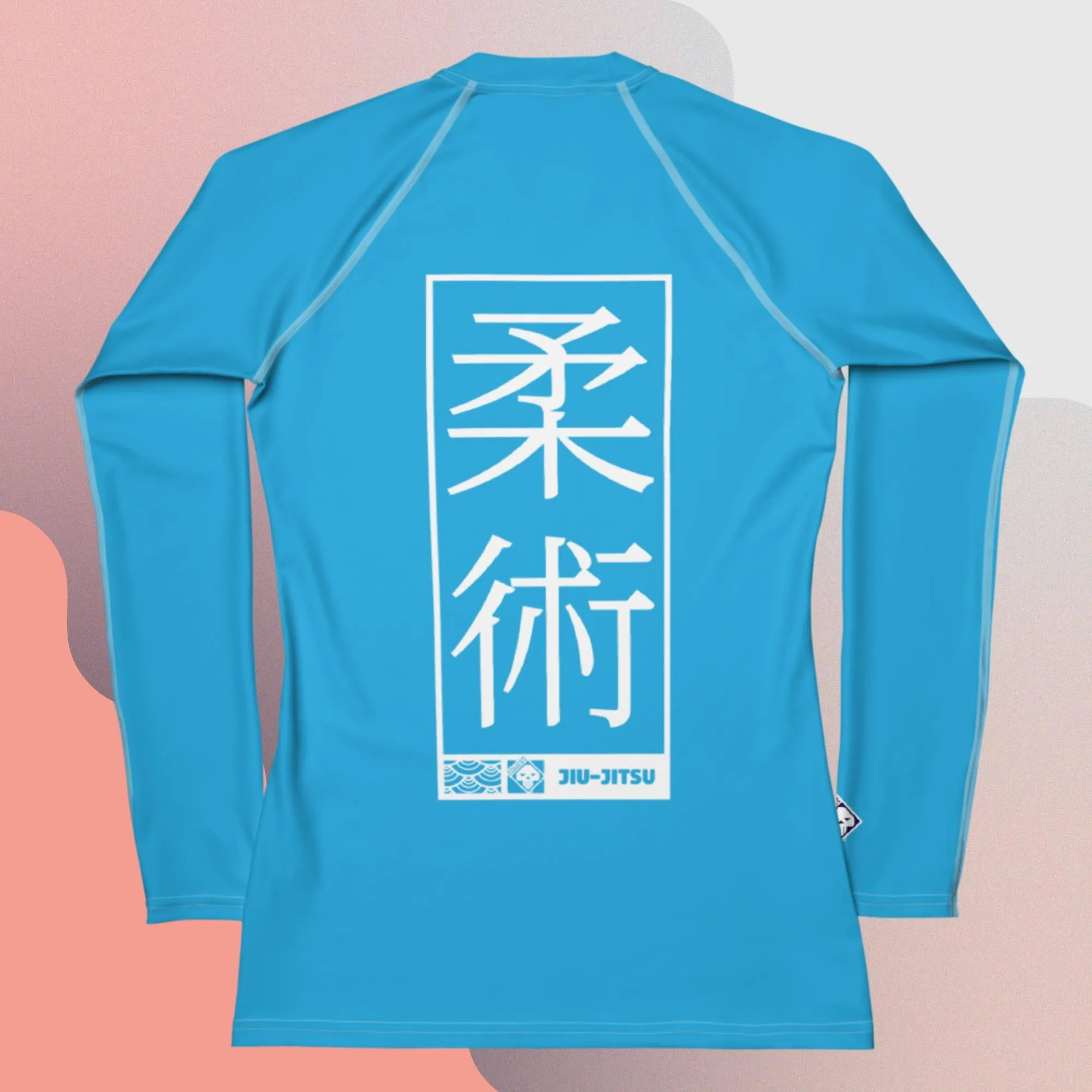 Womens Long Sleeve BJJ Rash Guard - Jiu-Jitsu 005 - Cyan